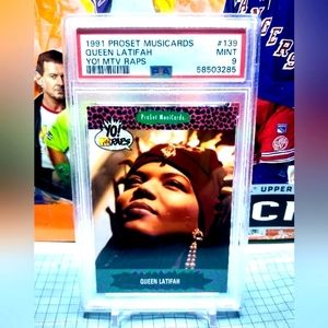 1991 Pro Set MusiCards Yo! MTV Raps Queen Latifah #139 PSA 9PSA Pop 4 (0 Higher)